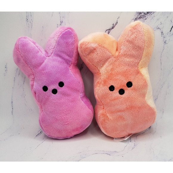 Peeps Easter Bunny Rabbit Plush 5" Lot Of 2 - Picture 1 of 16